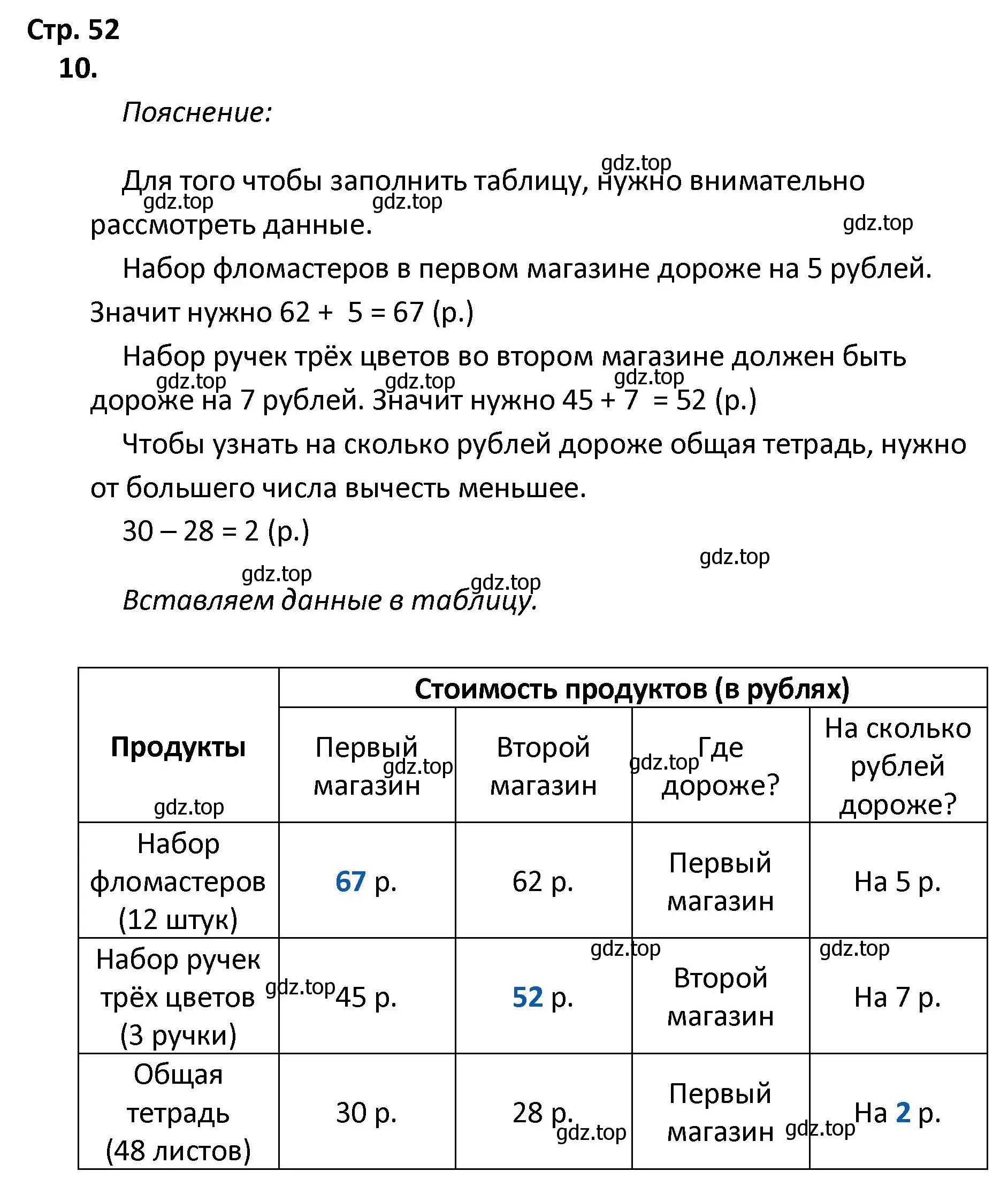 Решение номер 10 (страница 52) гдз по математике 4 класс Волкова, тетрадь учебных достижений