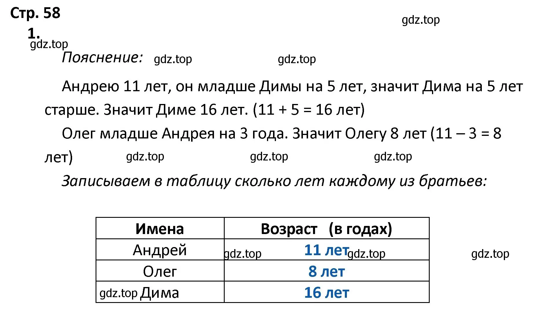 Решение номер 1 (страница 58) гдз по математике 4 класс Волкова, тетрадь учебных достижений