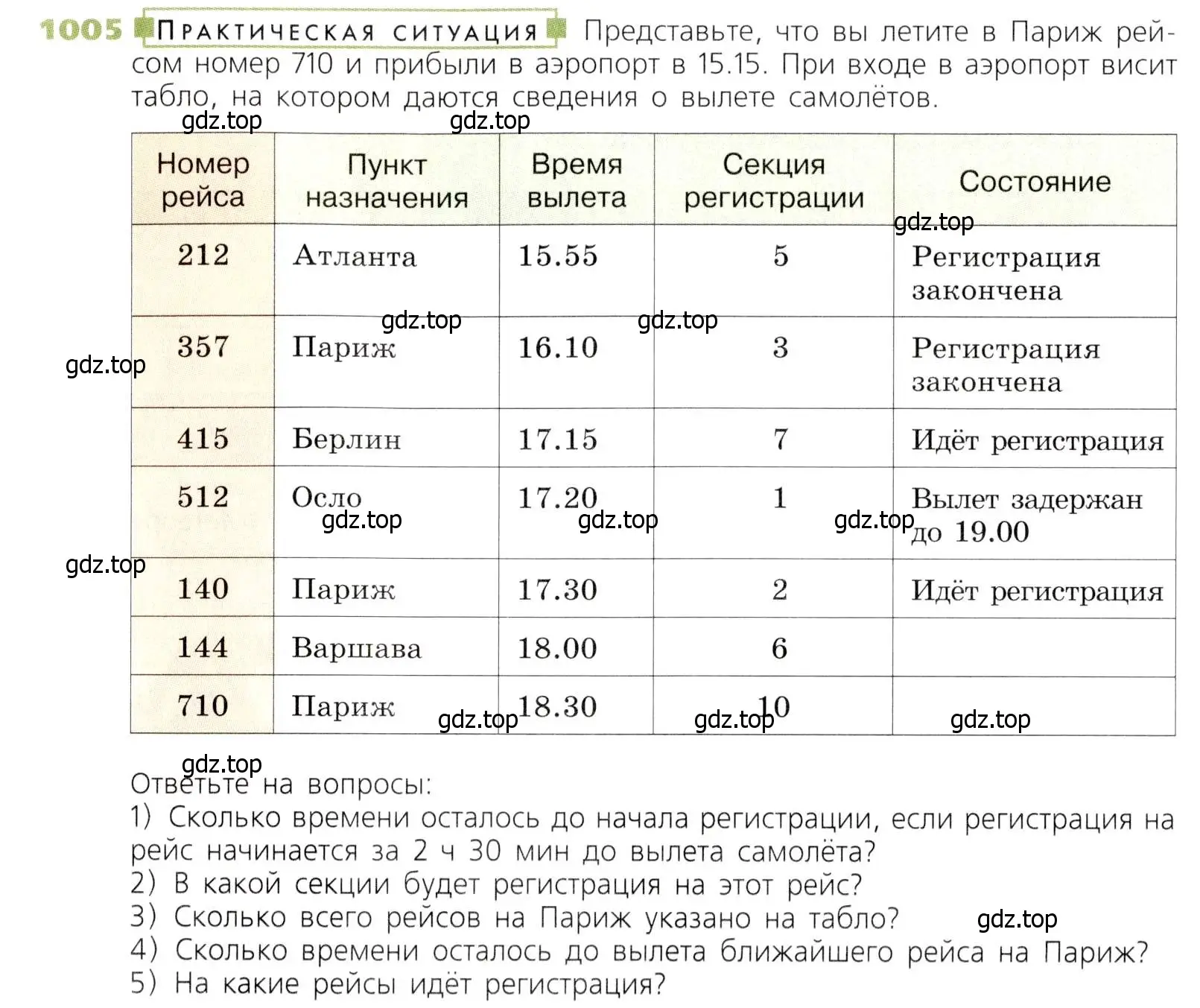 Условие номер 1005 (страница 261) гдз по математике 5 класс Дорофеев, Шарыгин, учебник