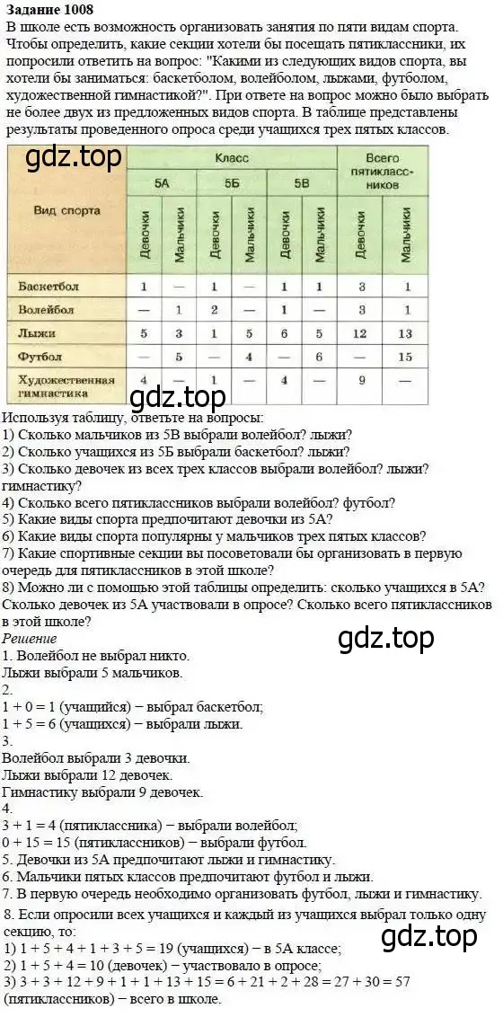 Решение 3. номер 1008 (страница 263) гдз по математике 5 класс Дорофеев, Шарыгин, учебник