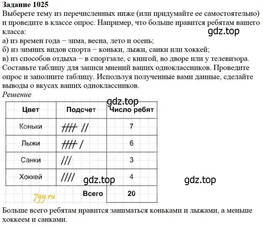 Решение 3. номер 1025 (страница 272) гдз по математике 5 класс Дорофеев, Шарыгин, учебник