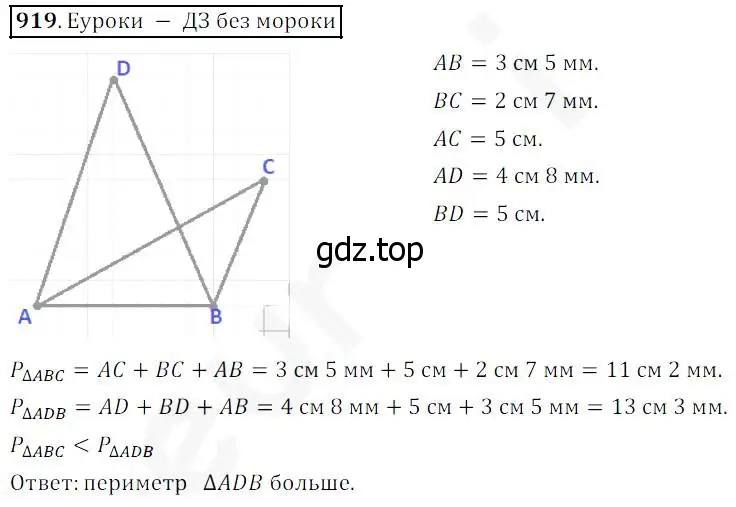 Решение 4. номер 919 (страница 228) гдз по математике 5 класс Дорофеев, Шарыгин, учебник