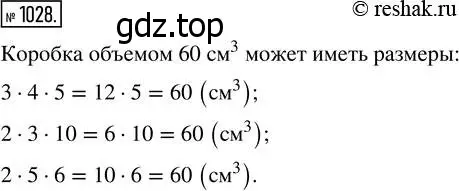 Решение 7. номер 1028 (страница 273) гдз по математике 5 класс Дорофеев, Шарыгин, учебник