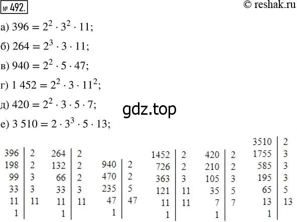 Решение 7. номер 492 (страница 126) гдз по математике 5 класс Дорофеев, Шарыгин, учебник