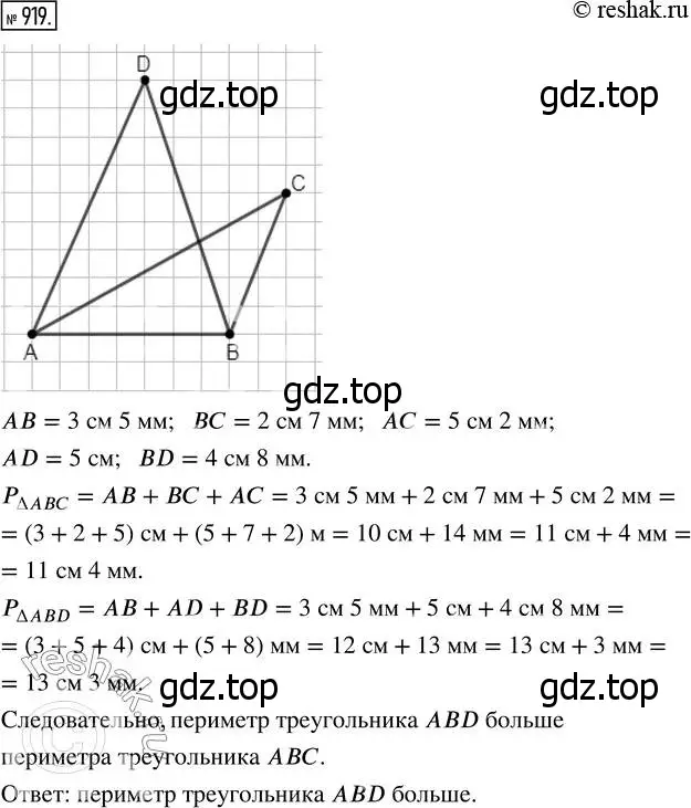 Решение 7. номер 919 (страница 228) гдз по математике 5 класс Дорофеев, Шарыгин, учебник