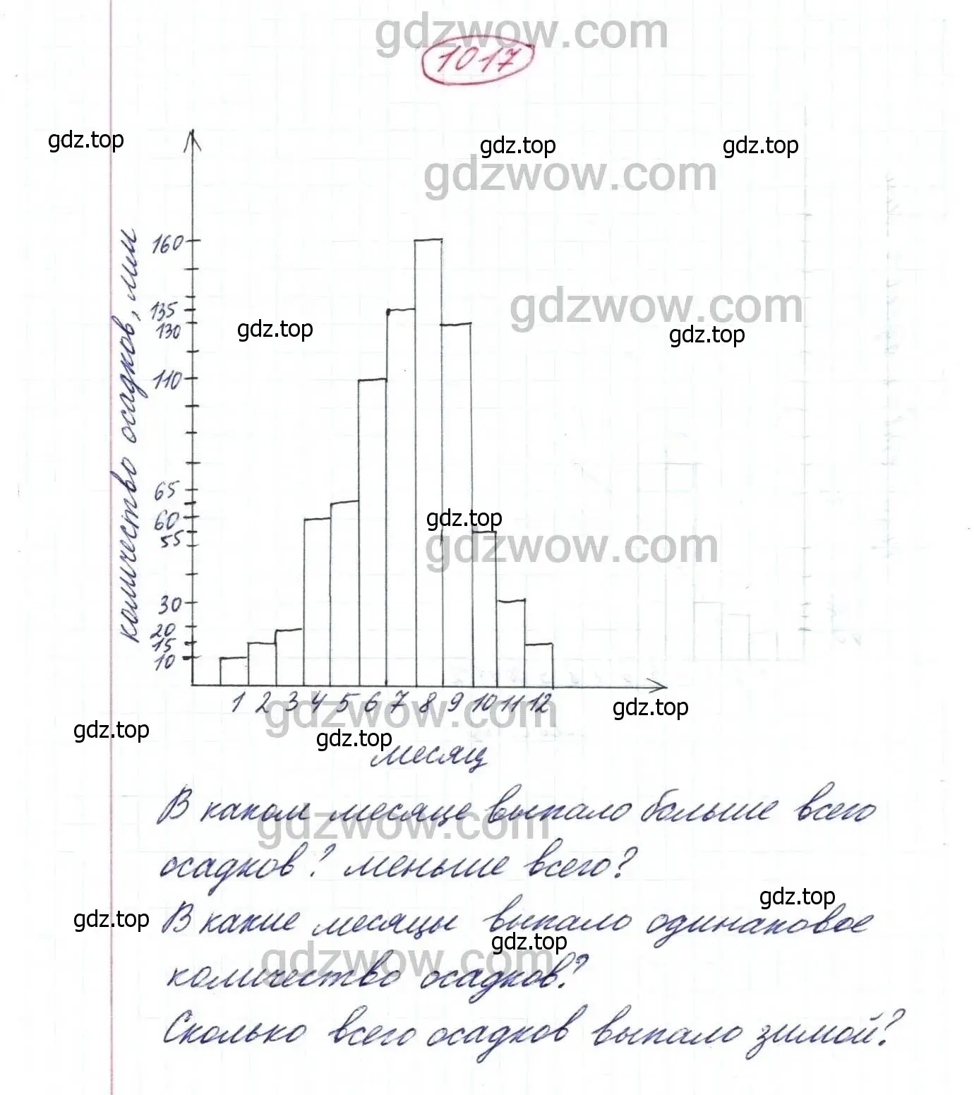 Решение 9. номер 1017 (страница 268) гдз по математике 5 класс Дорофеев, Шарыгин, учебник