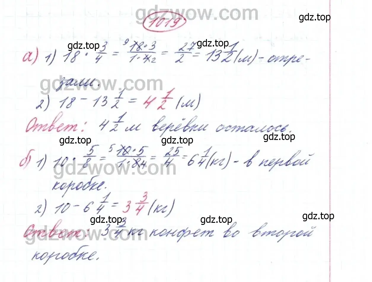 Решение 9. номер 1019 (страница 268) гдз по математике 5 класс Дорофеев, Шарыгин, учебник