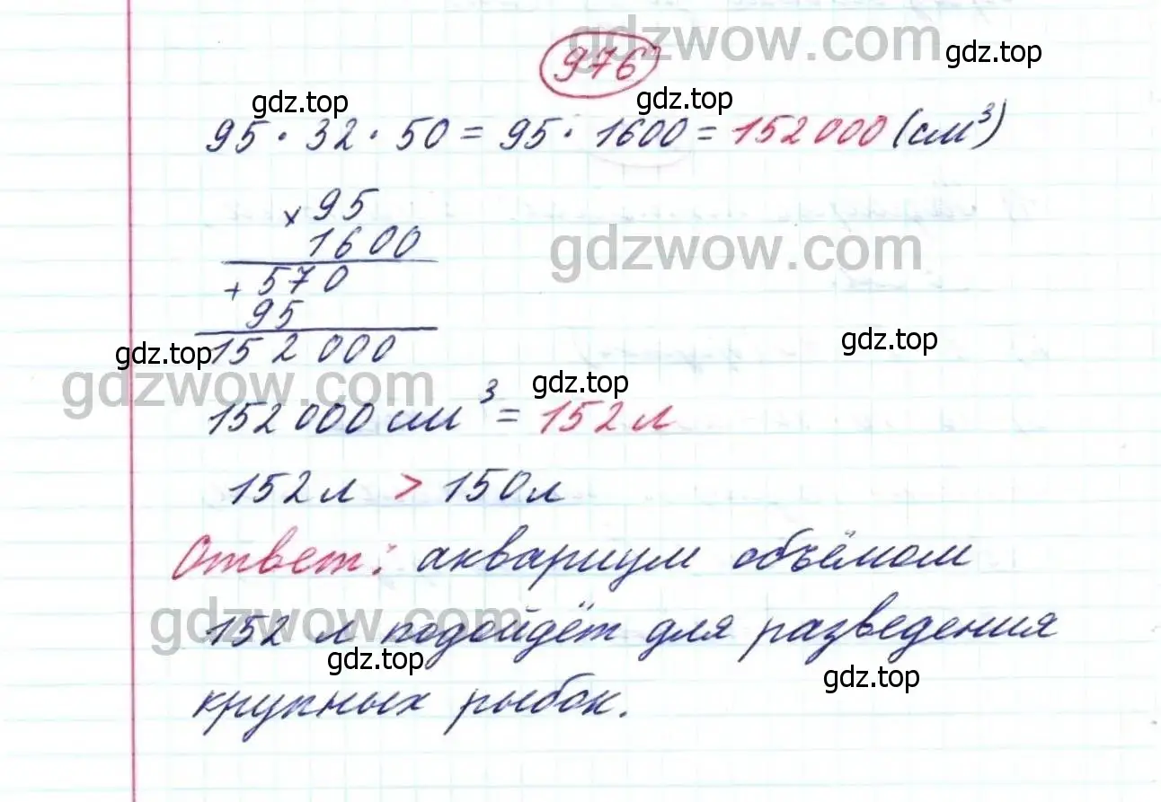 Решение 9. номер 976 (страница 249) гдз по математике 5 класс Дорофеев, Шарыгин, учебник