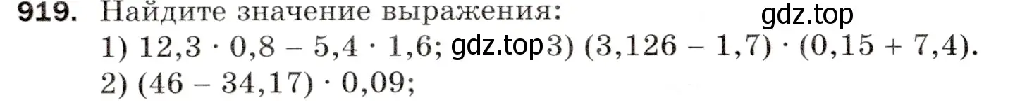 Условие номер 919 (страница 232) гдз по математике 5 класс Мерзляк, Полонский, учебник