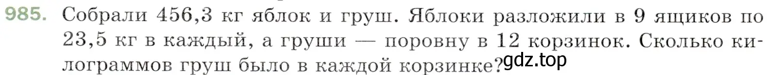 Условие номер 985 (страница 243) гдз по математике 5 класс Мерзляк, Полонский, учебник