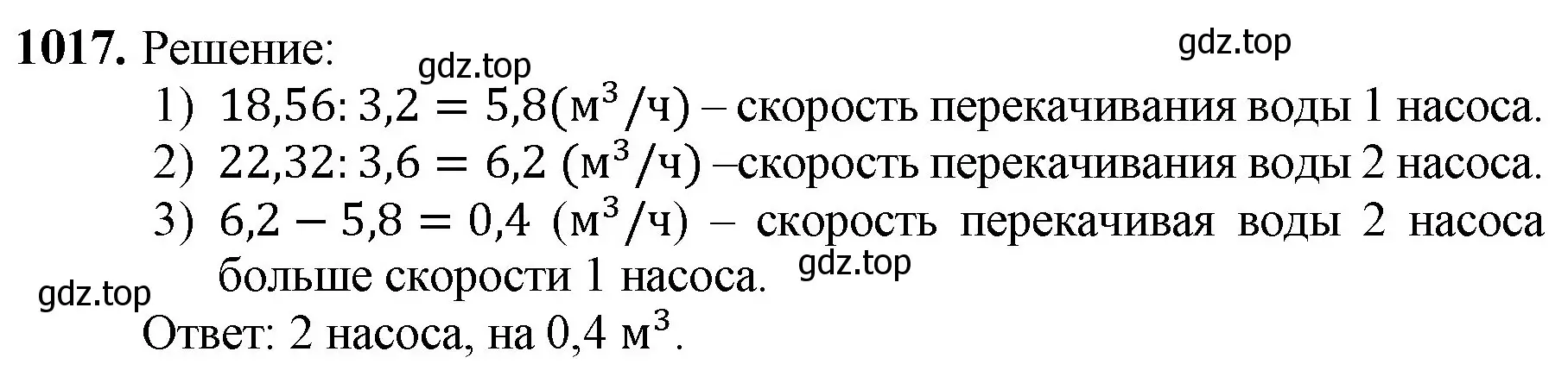 Решение номер 1017 (страница 246) гдз по математике 5 класс Мерзляк, Полонский, учебник