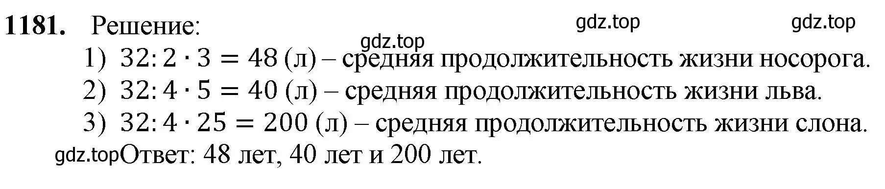 Решение номер 1181 (страница 281) гдз по математике 5 класс Мерзляк, Полонский, учебник