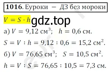 Решение 3. номер 1016 (страница 246) гдз по математике 5 класс Мерзляк, Полонский, учебник