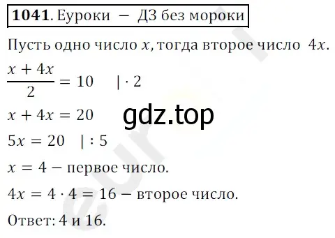 Решение 3. номер 1041 (страница 250) гдз по математике 5 класс Мерзляк, Полонский, учебник