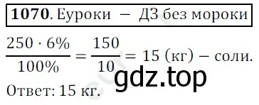 Решение 3. номер 1070 (страница 256) гдз по математике 5 класс Мерзляк, Полонский, учебник