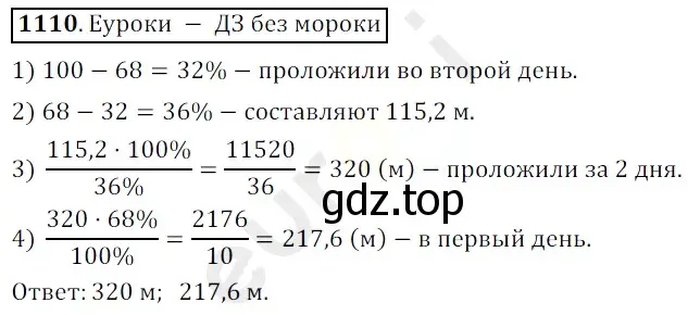 Решение 3. номер 1110 (страница 262) гдз по математике 5 класс Мерзляк, Полонский, учебник