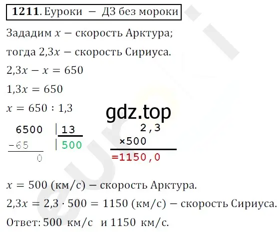 Решение 3. номер 1211 (страница 283) гдз по математике 5 класс Мерзляк, Полонский, учебник