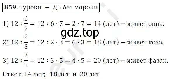 Решение 3. номер 859 (страница 220) гдз по математике 5 класс Мерзляк, Полонский, учебник