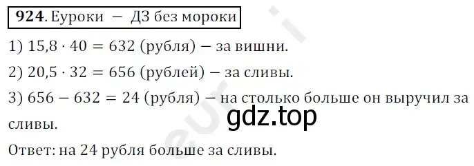 Решение 3. номер 924 (страница 232) гдз по математике 5 класс Мерзляк, Полонский, учебник