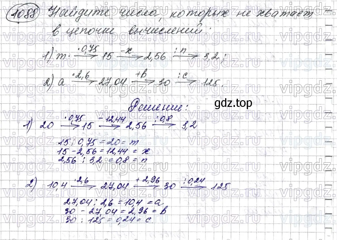 Решение 6. номер 1088 (страница 258) гдз по математике 5 класс Мерзляк, Полонский, учебник