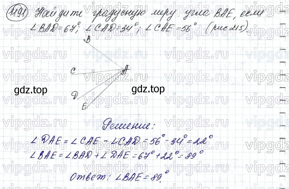 Решение 6. номер 1191 (страница 282) гдз по математике 5 класс Мерзляк, Полонский, учебник