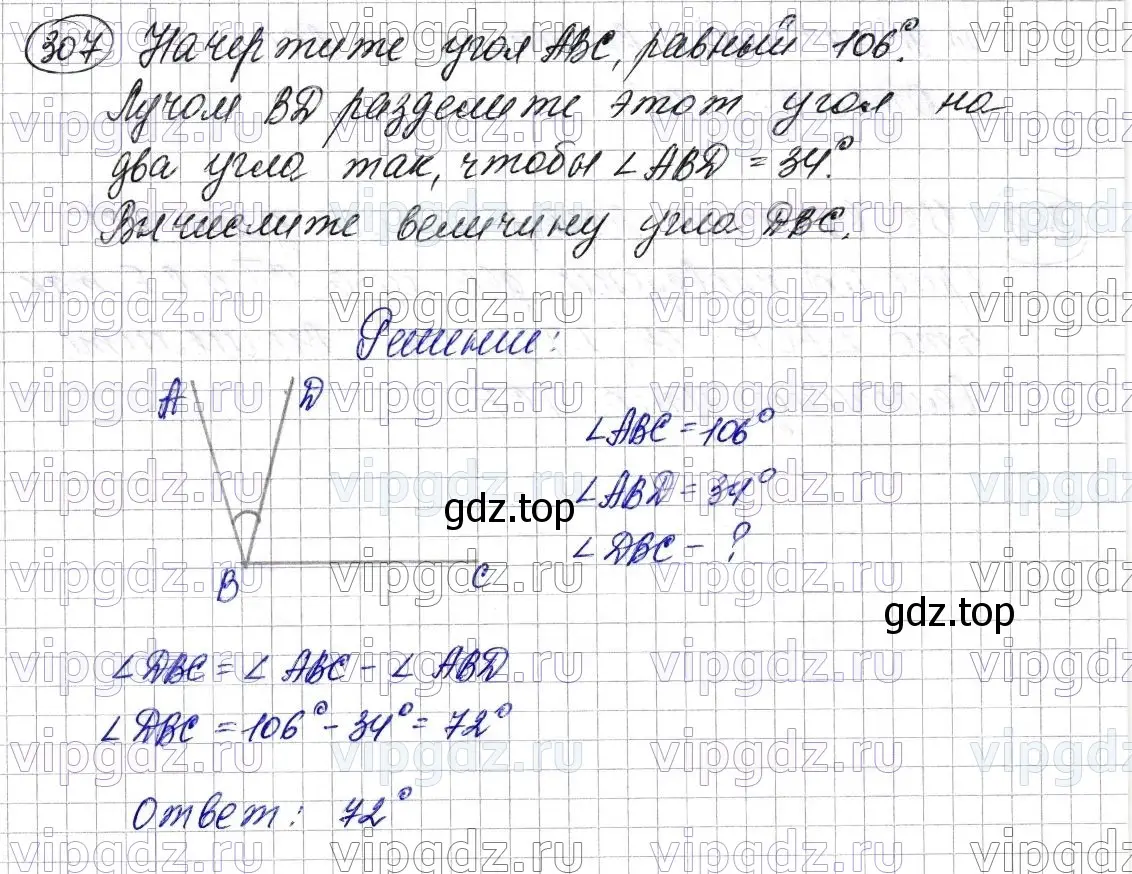 Решение 6. номер 307 (страница 83) гдз по математике 5 класс Мерзляк, Полонский, учебник