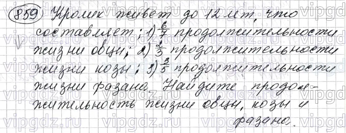 Решение 6. номер 859 (страница 220) гдз по математике 5 класс Мерзляк, Полонский, учебник