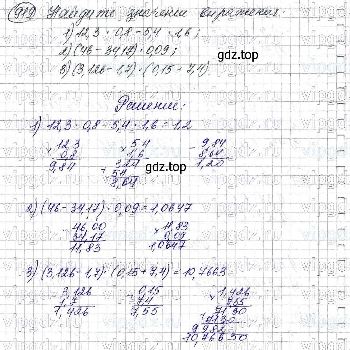 Решение 6. номер 919 (страница 232) гдз по математике 5 класс Мерзляк, Полонский, учебник