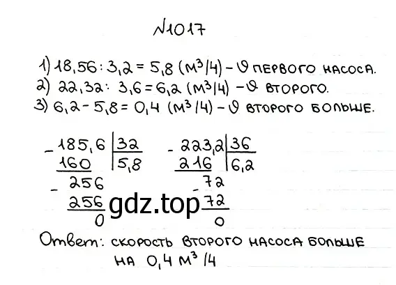 Решение 7. номер 1017 (страница 246) гдз по математике 5 класс Мерзляк, Полонский, учебник