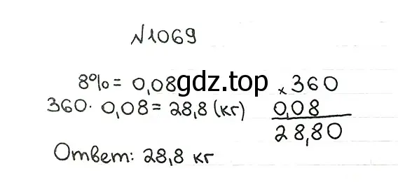 Решение 7. номер 1069 (страница 256) гдз по математике 5 класс Мерзляк, Полонский, учебник