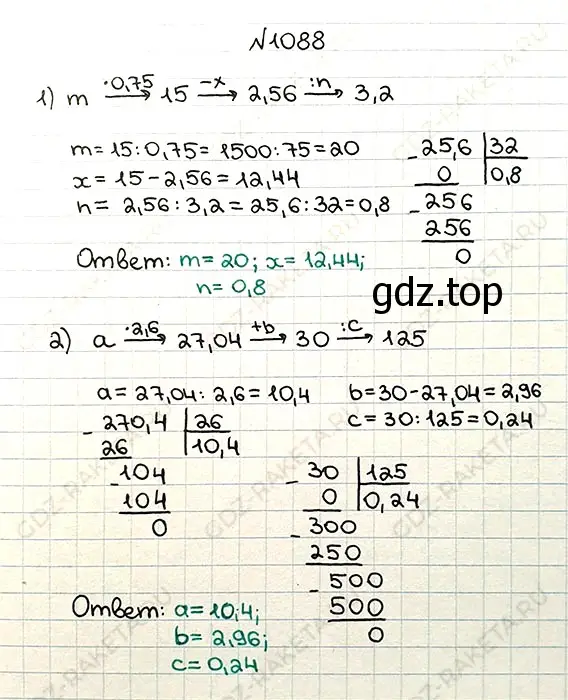 Решение 7. номер 1088 (страница 258) гдз по математике 5 класс Мерзляк, Полонский, учебник