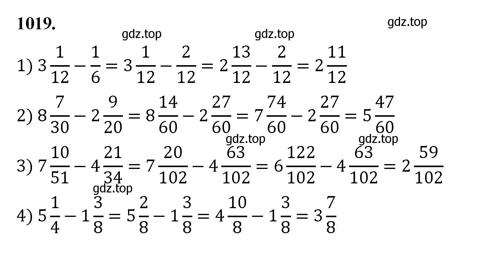 Решение номер 1019 (страница 231) гдз по математике 5 класс Мерзляк, Полонский, учебник