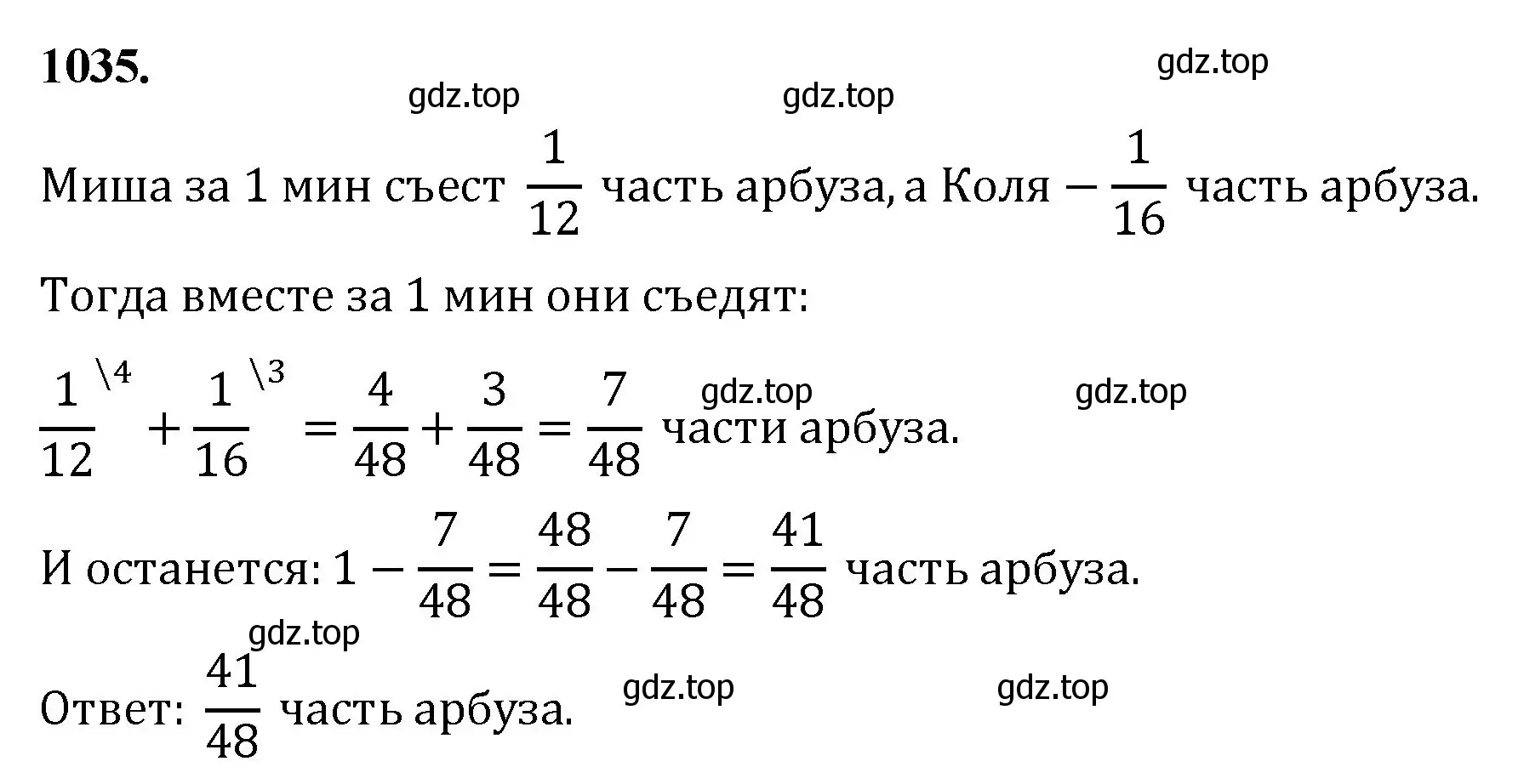 Решение номер 1035 (страница 233) гдз по математике 5 класс Мерзляк, Полонский, учебник