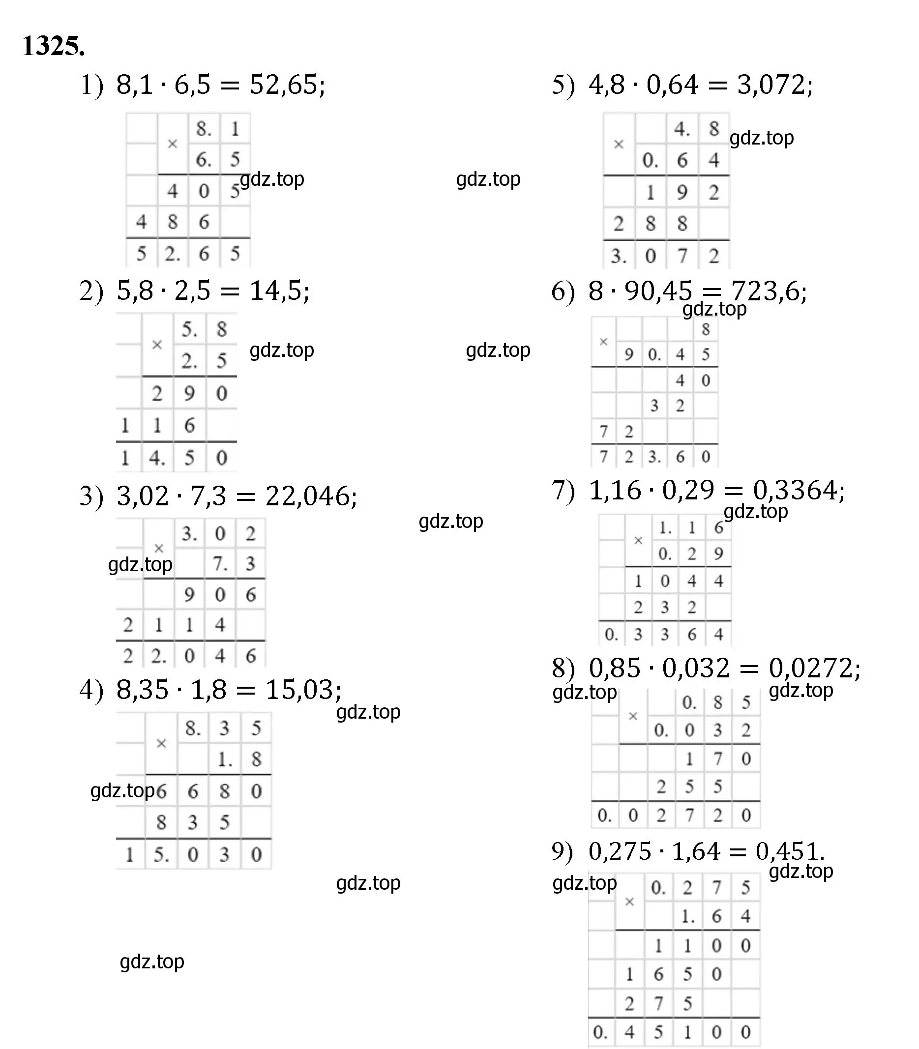 Решение номер 1325 (страница 291) гдз по математике 5 класс Мерзляк, Полонский, учебник