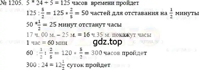 Решение 5. номер 1205 (страница 261) гдз по математике 5 класс Никольский, Потапов, учебник