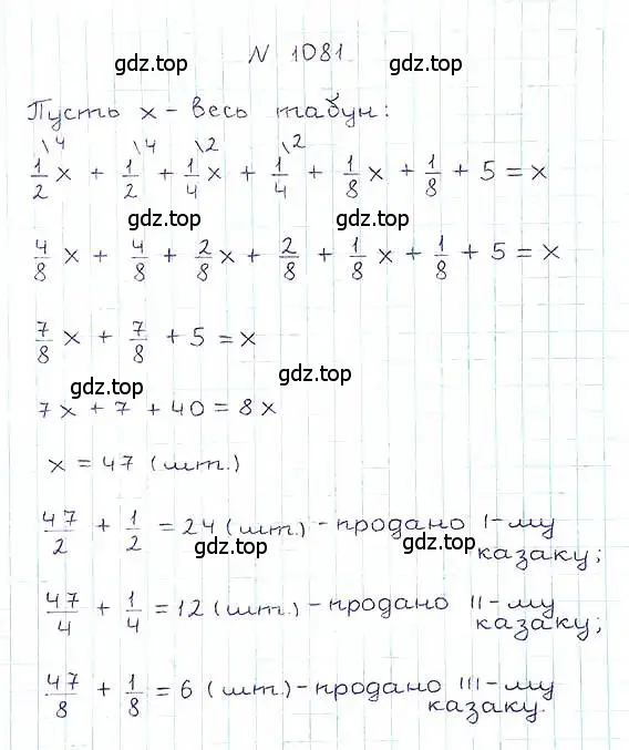 Решение 6. номер 1081 (страница 243) гдз по математике 5 класс Никольский, Потапов, учебник