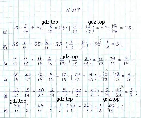 Решение 6. номер 919 (страница 203) гдз по математике 5 класс Никольский, Потапов, учебник