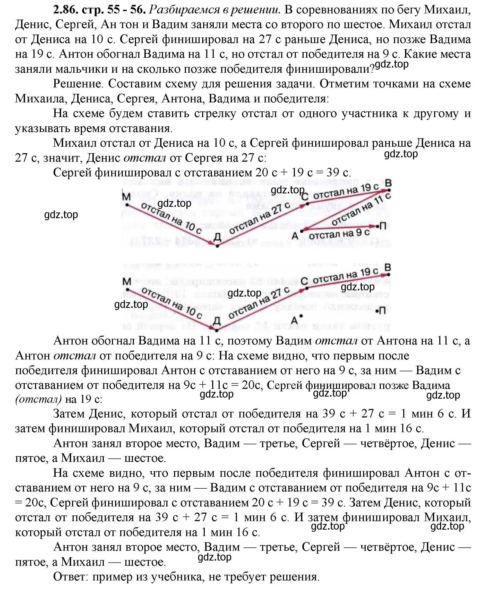 Решение номер 2.86 (страница 55) гдз по математике 5 класс Виленкин, Жохов, учебник 1 часть