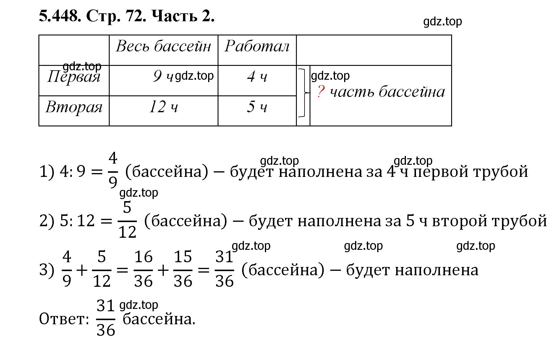 Решение номер 5.448 (страница 72) гдз по математике 5 класс Виленкин, Жохов, учебник 2 часть