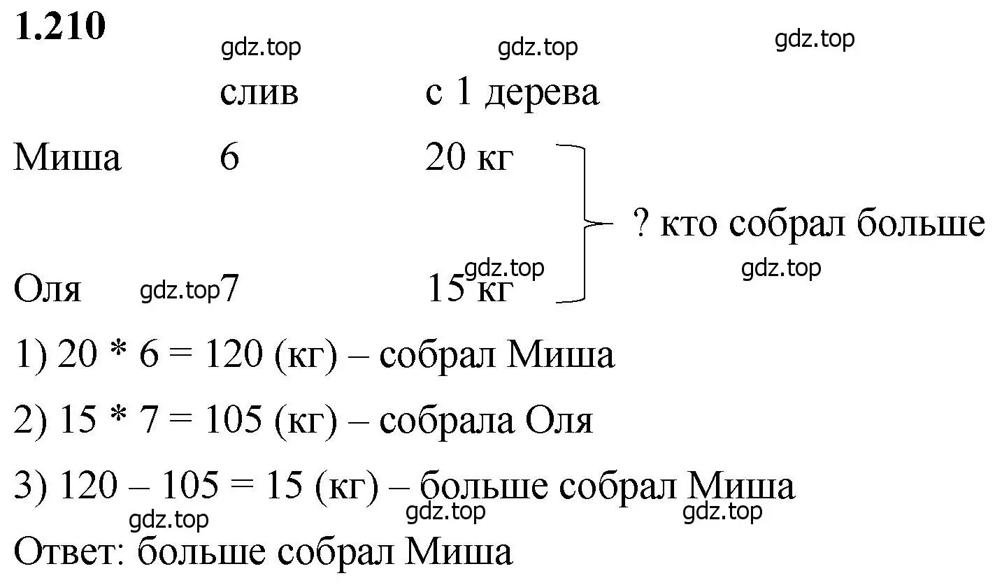 Решение 2. номер 1.210 (страница 41) гдз по математике 5 класс Виленкин, Жохов, учебник 1 часть