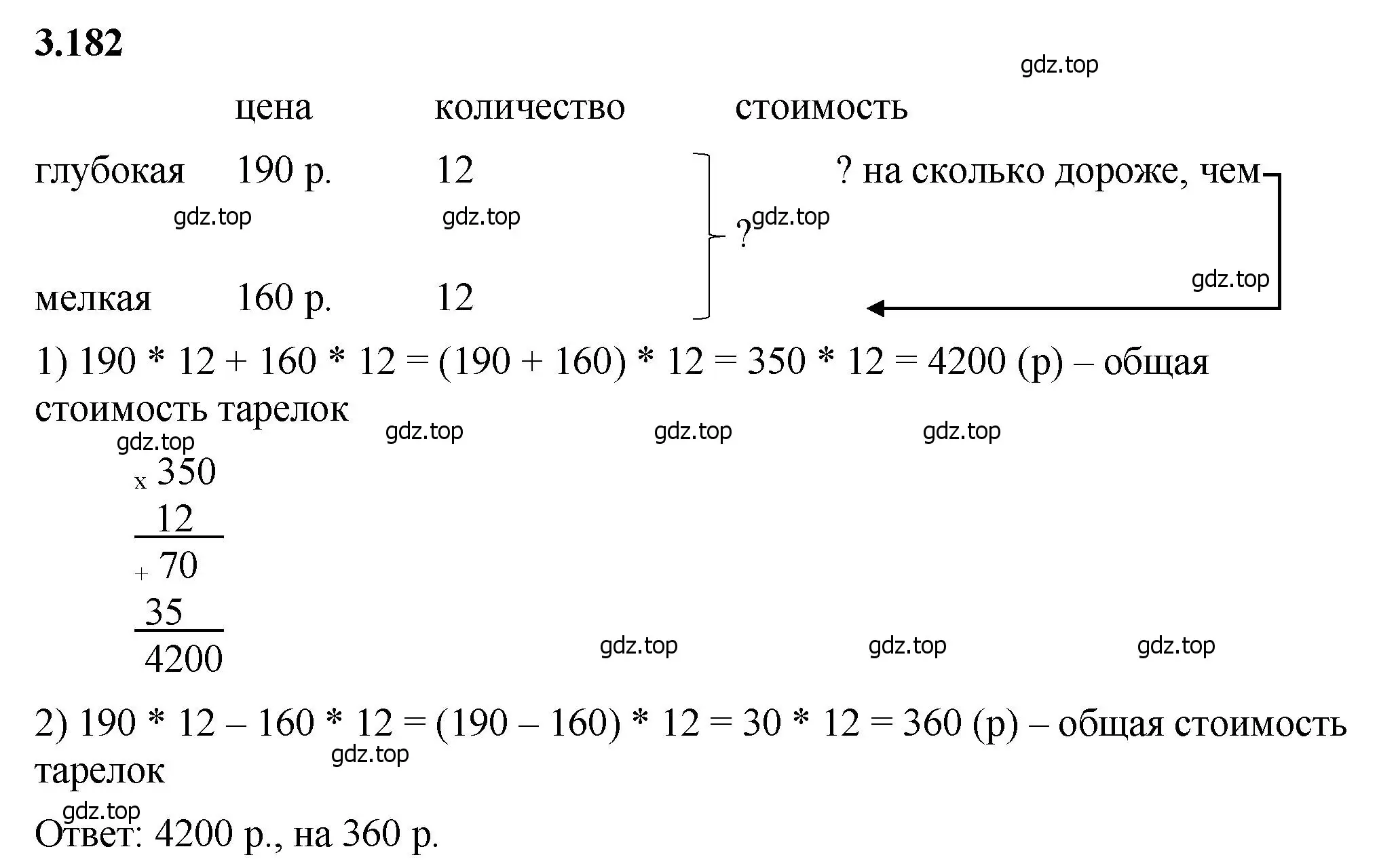 Решение 2. номер 3.182 (страница 100) гдз по математике 5 класс Виленкин, Жохов, учебник 1 часть