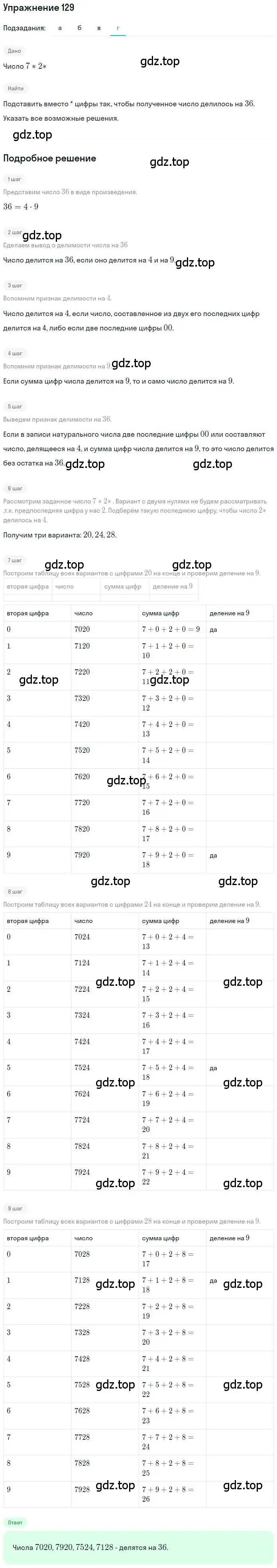 Решение номер 129 (страница 36) гдз по математике 6 класс Петерсон, Дорофеев, учебник 1 часть