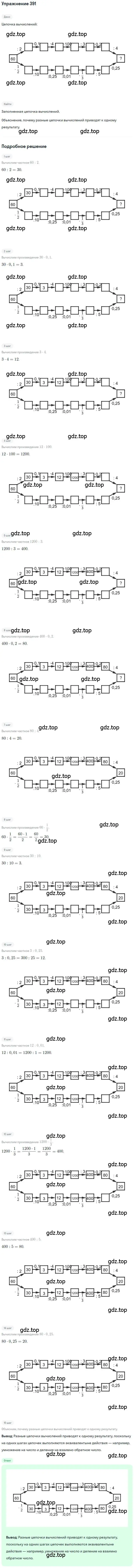 Решение номер 391 (страница 91) гдз по математике 6 класс Петерсон, Дорофеев, учебник 1 часть