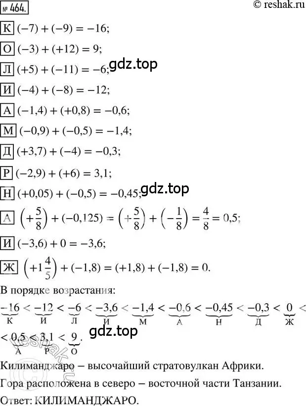Решение 2. номер 464 (страница 103) гдз по математике 6 класс Петерсон, Дорофеев, учебник 2 часть