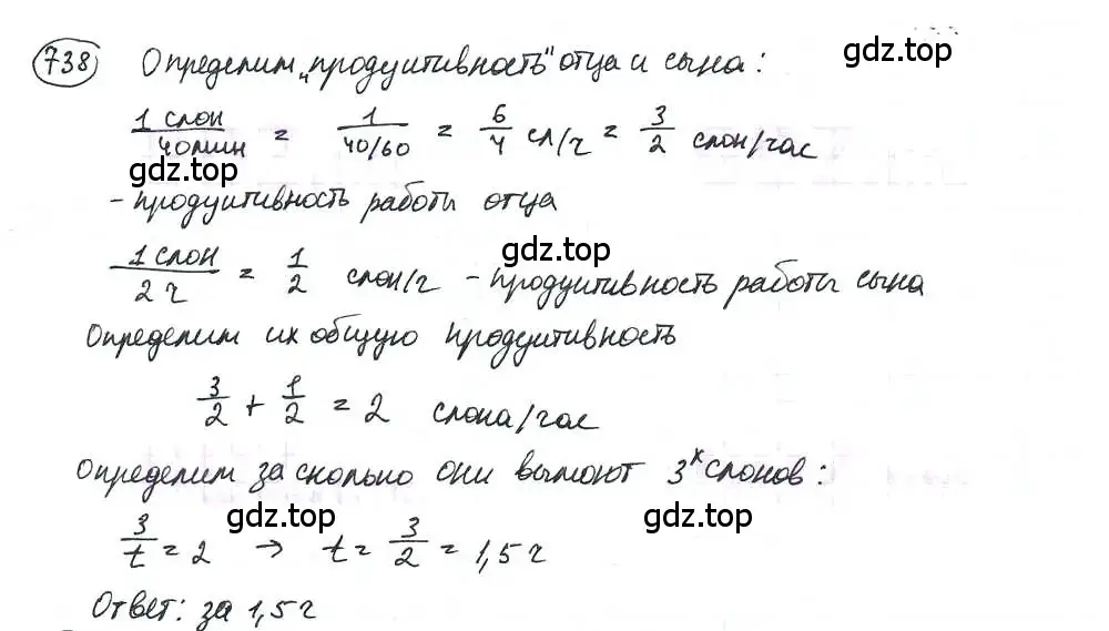 Решение 3. номер 738 (страница 169) гдз по математике 6 класс Петерсон, Дорофеев, учебник 3 часть