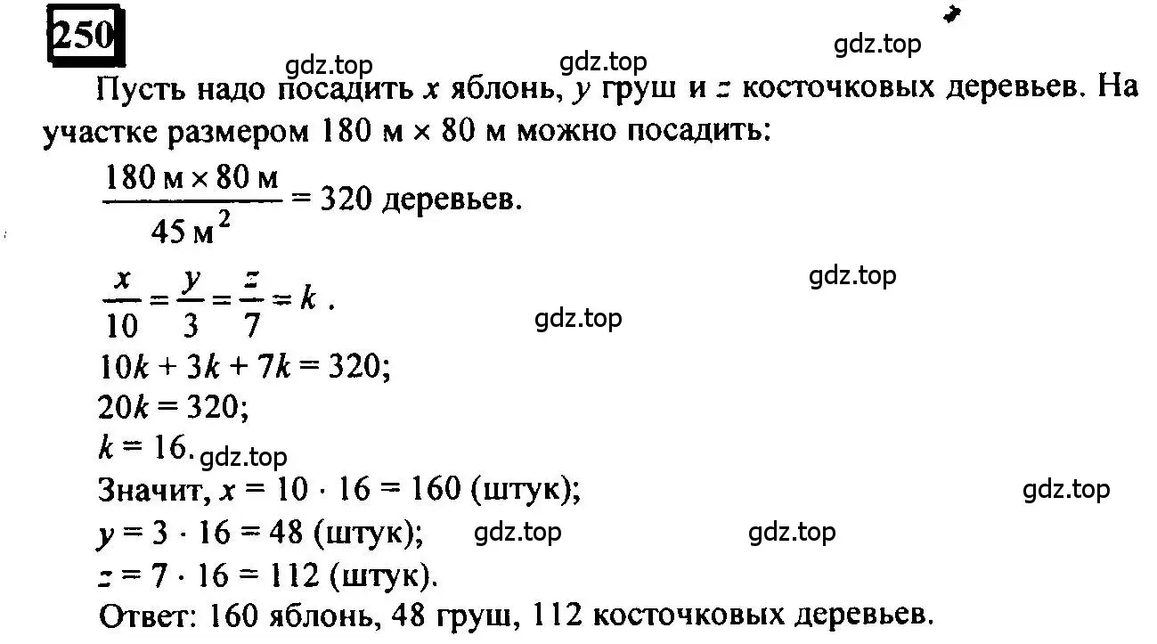 Решение 4. номер 250 (страница 61) гдз по математике 6 класс Петерсон, Дорофеев, учебник 2 часть