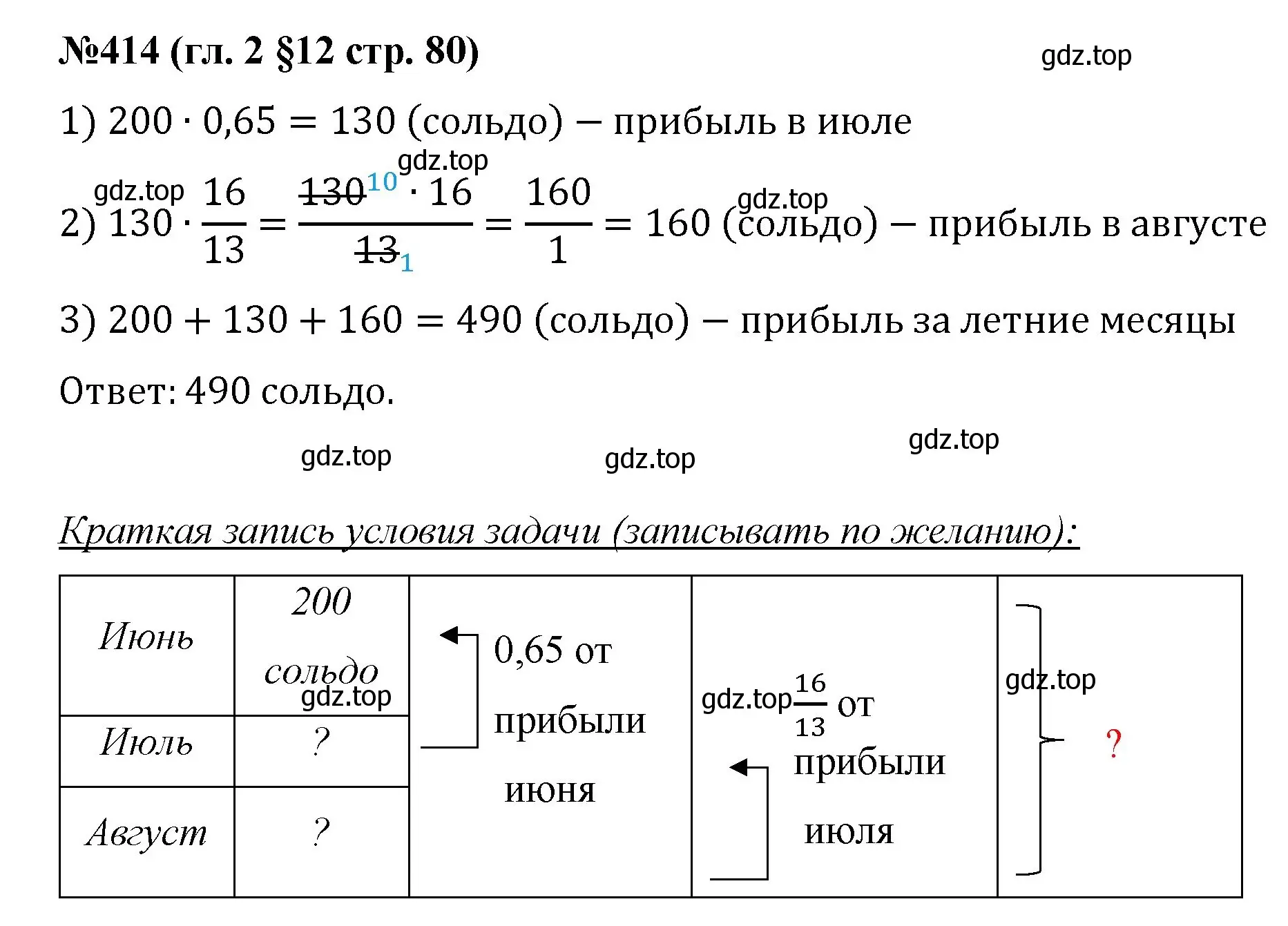 Решение номер 414 (страница 80) гдз по математике 6 класс Мерзляк, Полонский, учебник