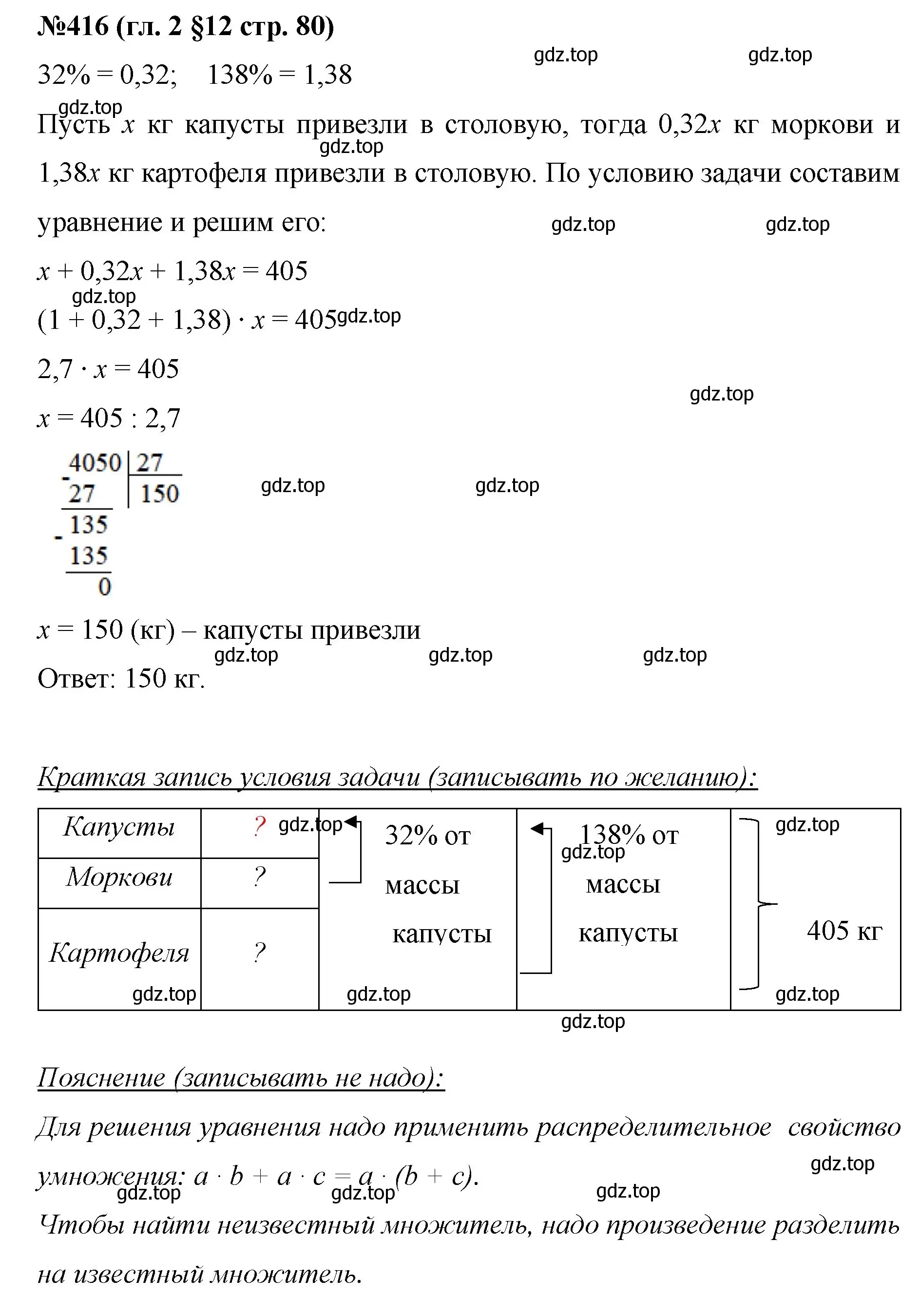 Решение номер 416 (страница 80) гдз по математике 6 класс Мерзляк, Полонский, учебник