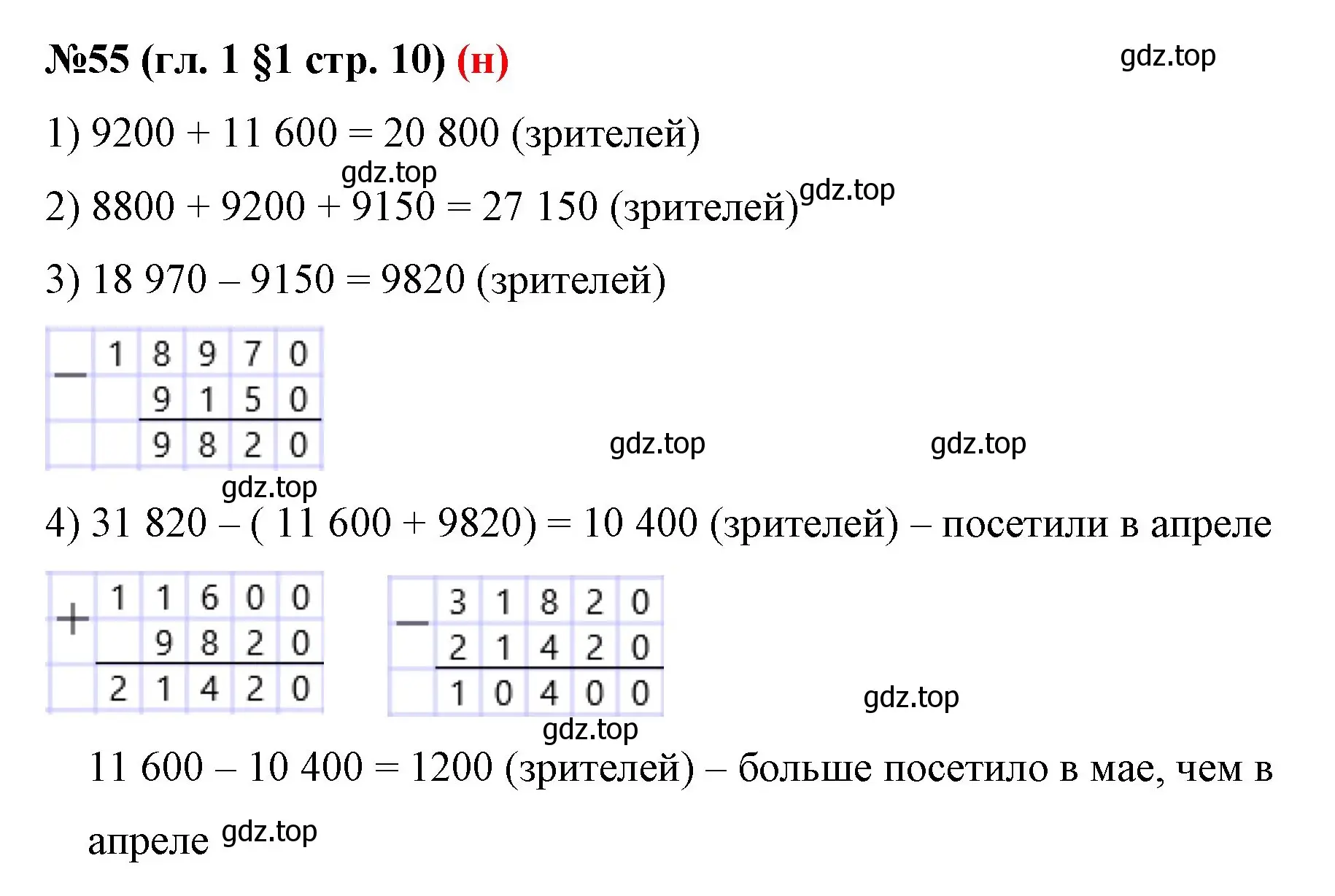 Решение номер 55 (страница 10) гдз по математике 6 класс Мерзляк, Полонский, учебник