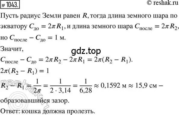 Решение 2. номер 1043 (страница 210) гдз по математике 6 класс Никольский, Потапов, учебник